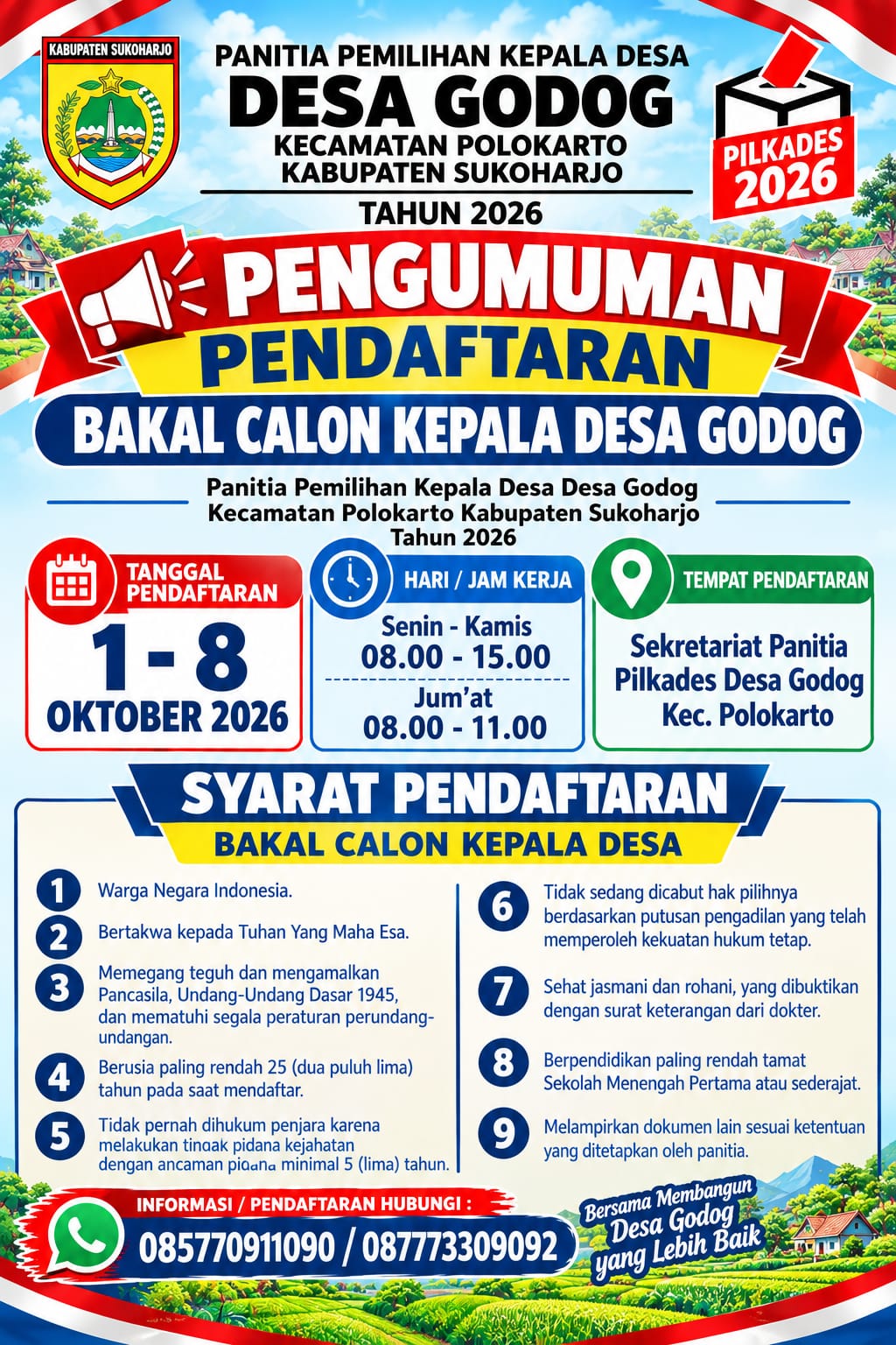 PENGUMUMAN BAKAL CALON KEPALA DESA